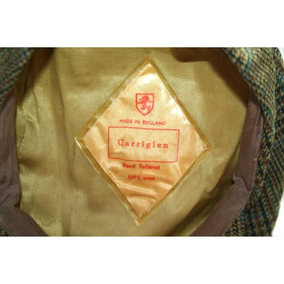 VTG Carriglen Wool Tweed Plaid Flat Cap Mens Driving Hat Heritage Menswear - Picture 3 of 3